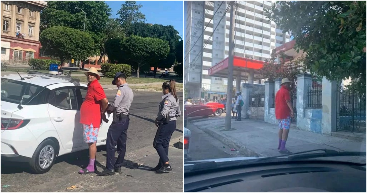 Detención del vendedor de combustible en La Habana © Facebook Maikel Hernández