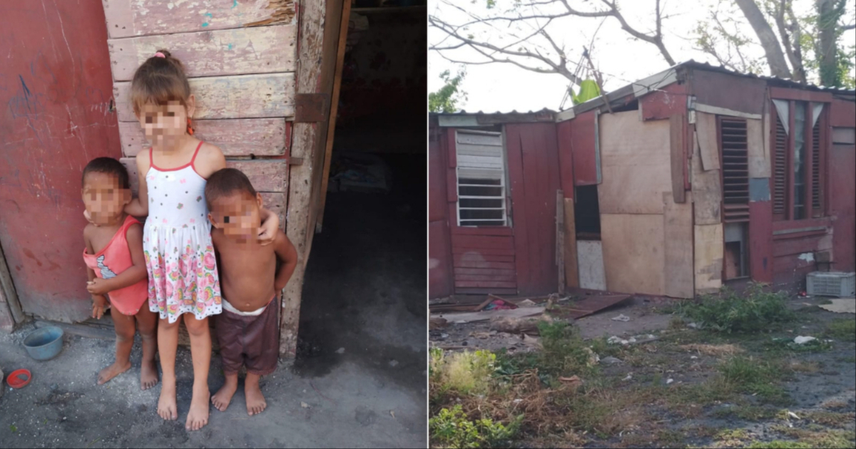 Niños de mujer en condiciones de pobreza en Regla © Facebook / Katy Leydi Chiang Acosta
