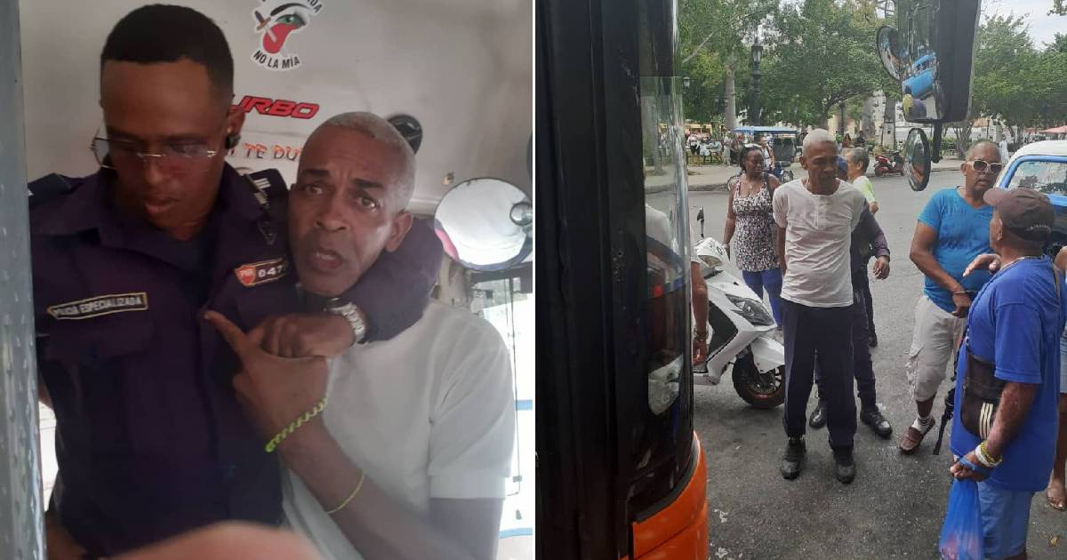 Detención violenta de conductor en La Habana © Elegguacito Próspero / Facebook