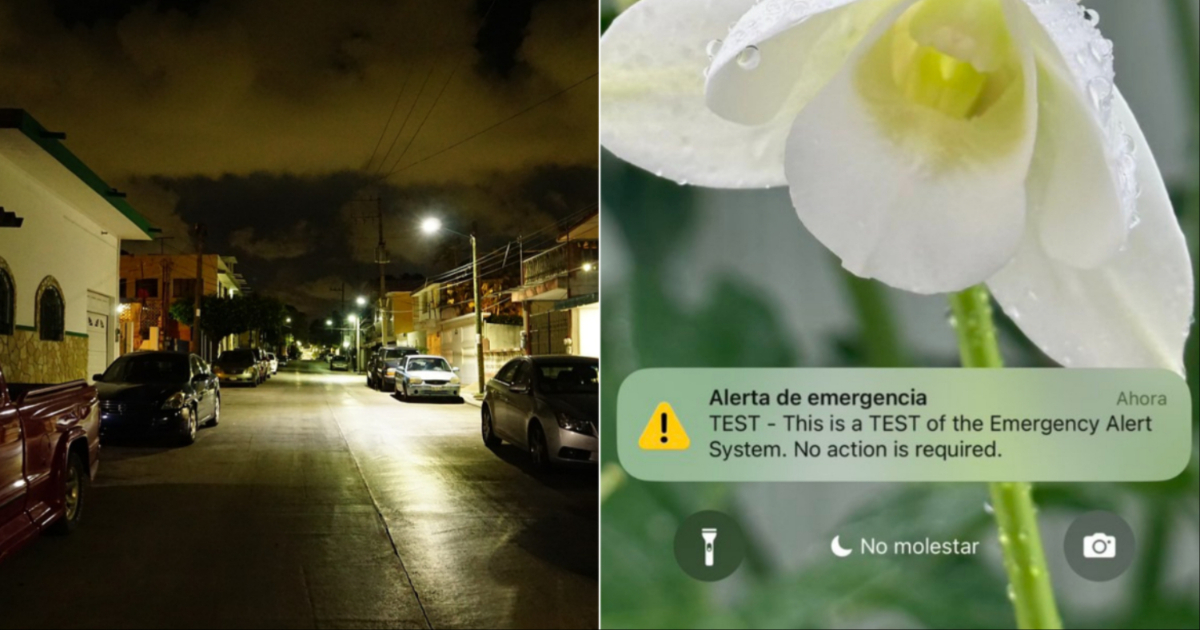 Calle de Florida / Alerta en teléfono móvil © Pixabay - Twitter / Mario J. Pentón