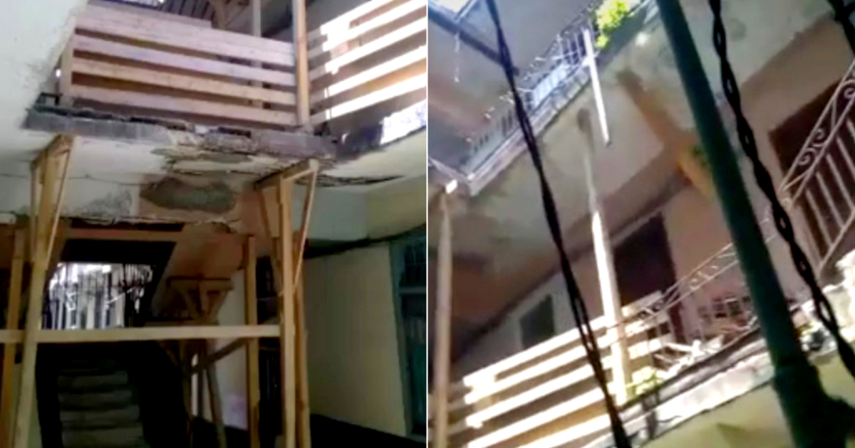 Vivienda afectada con derrumbe parcial, cita en Oquendo 358 © Captura de video / CiberCuba