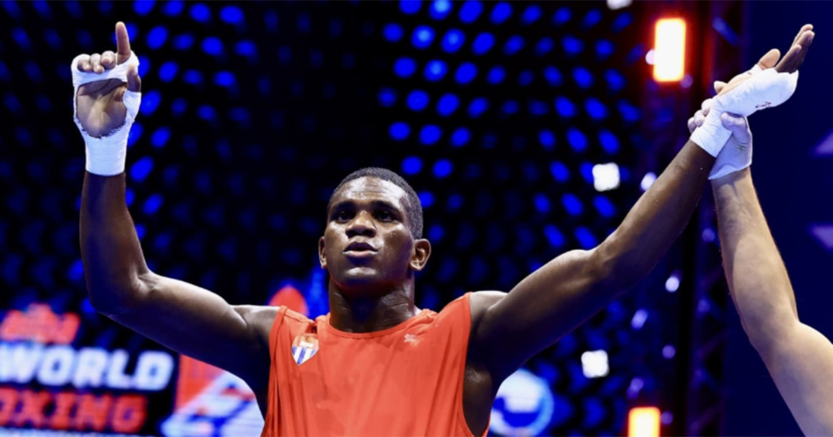 Yoenlis Hernández, el único cubano ganador este sábado. © @IBA_Boxing