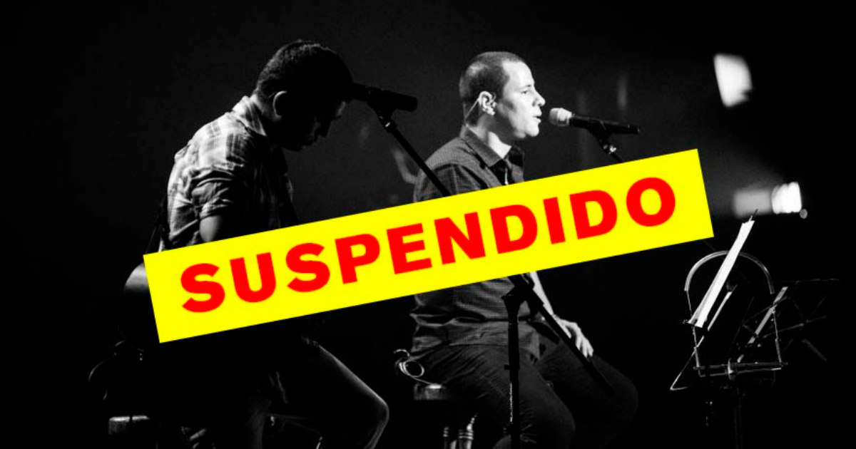 Cartel anunciando la suspensión del concierto de Buena Fe en Barcelona © sidecar.es