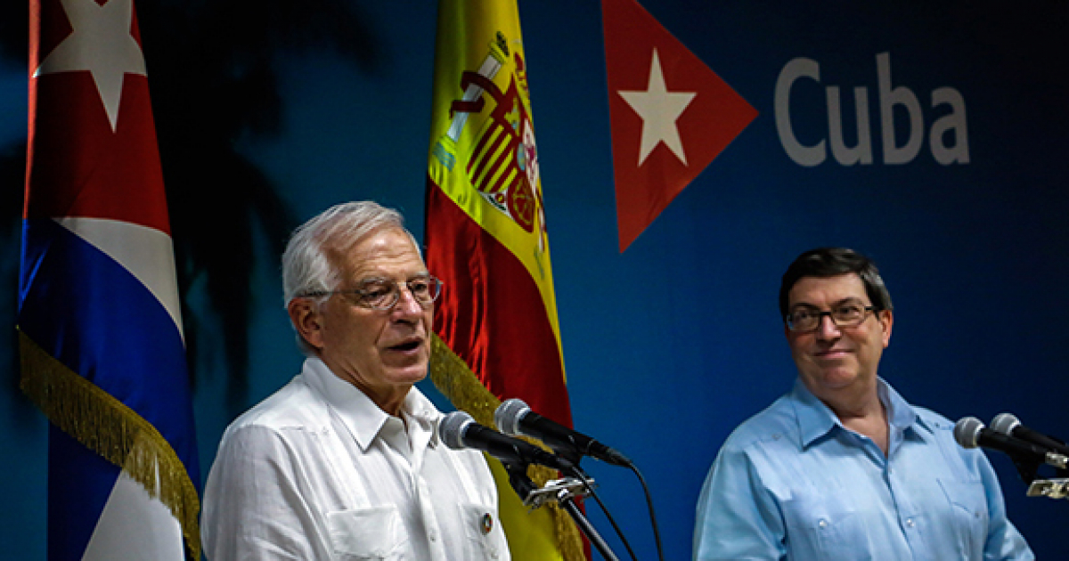 Borrell, por entonces canciller español, durante su visita a Cuba de 2019 © Abel Padrón Padilla/ Cubadebate.