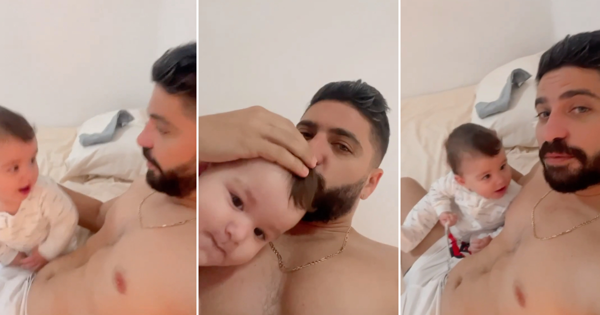 El adorable despertar de Alejandro Cuervo con su bebé Bastian © Instagram / Alejandro Cuervo