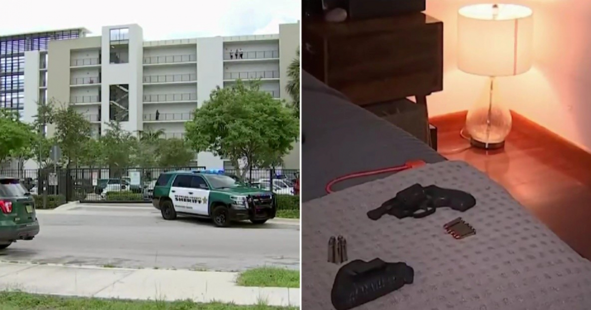 Edificio y apartamento donde ocurrió el hecho © Captura de video / NBC 6 Miami