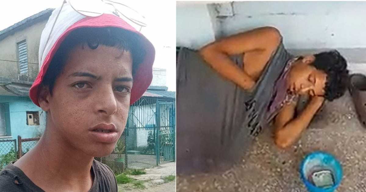  Adolescente cubano que sobrevive pidiendo dinero en La Habana © Facebook / Sembrando Ideas y Captura de video Facebook / Silverio Portal