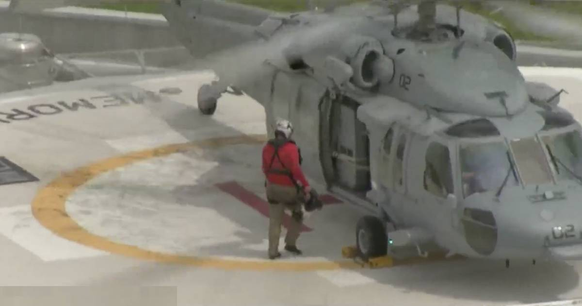 Avión de rescate traslada al piloto al Jackson Memorial Hospital © Captura de video / Nbcmiami