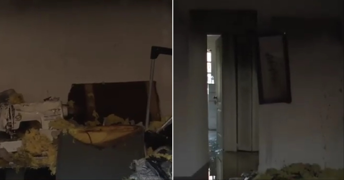 Interior de casa tras el incendio © Captura de Youtube / Local 10 News