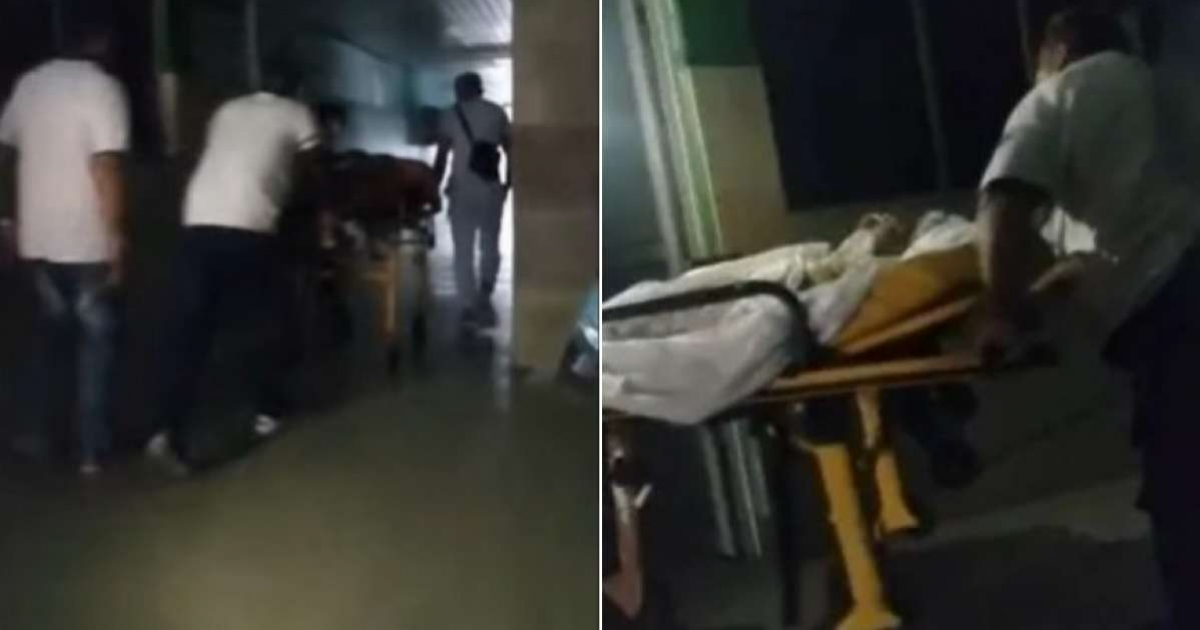 Evacuación de pacientes graves en Hospital Clínico de 26 © Captura de video de YouTube de CubaNet