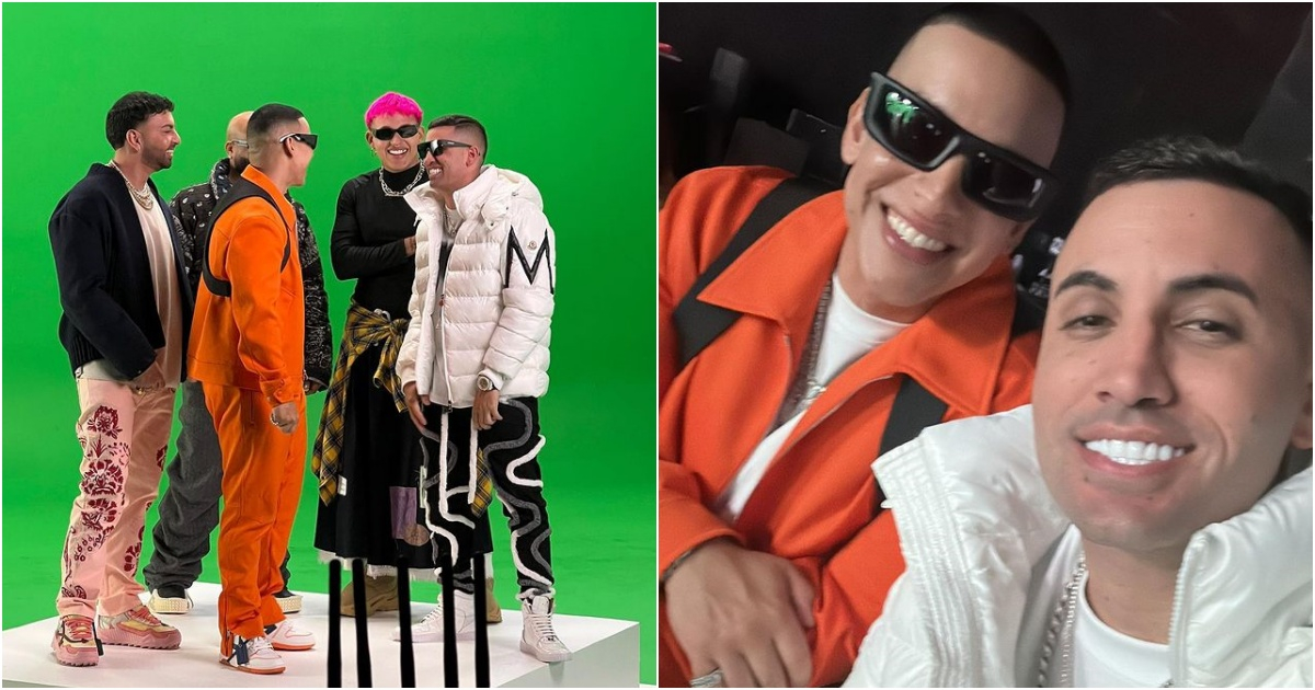 Músicos reunidos para el video / Daddy Yankee y Lenier Mesa © Michelito dando Chucho 