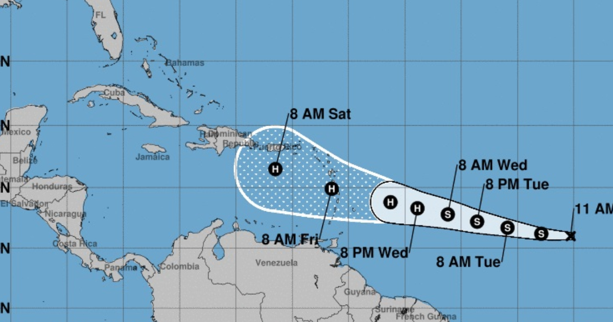 Pronóstico de la depresión tropical © NHC