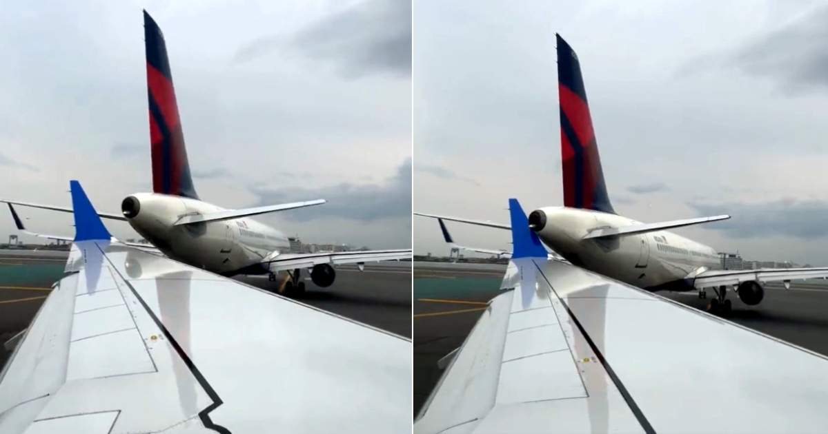 Momento en el que colisionan ambas aeronaves © Captura de video Twitter / @aviationbrk