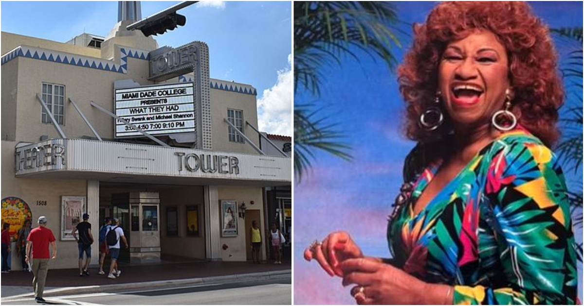 Teatro Tower en Miami / Celia Cruz © Wikipedia / Instagram Celia Cruz