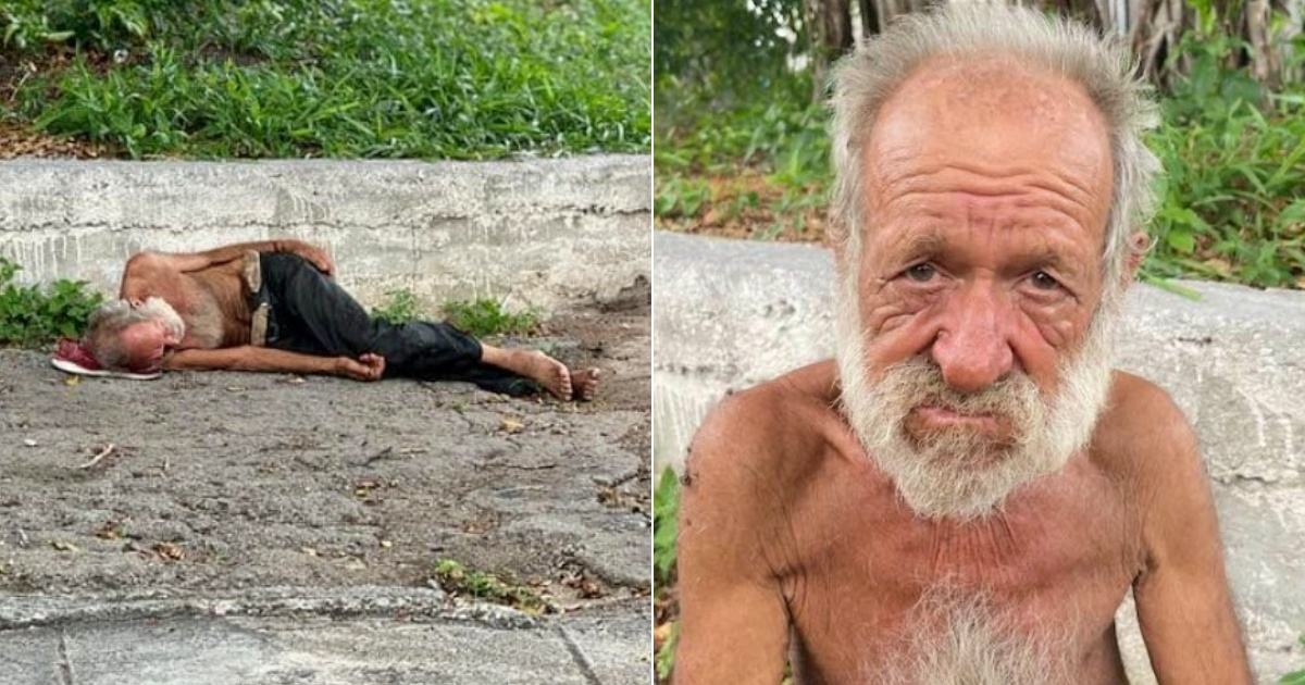 Anciano cubano que recibió ayuda del actor y de otras personas © Collage Facebook/Luis Alberto García