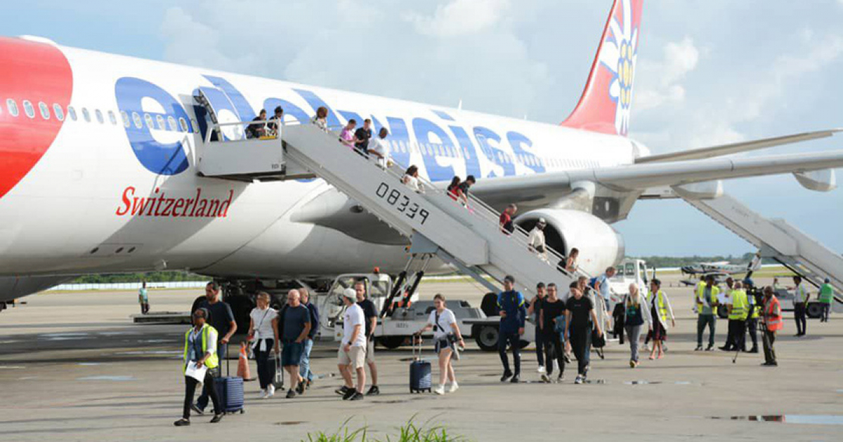 La aerolínea suiza Edelweiss Airlines en La Habana © ACN
