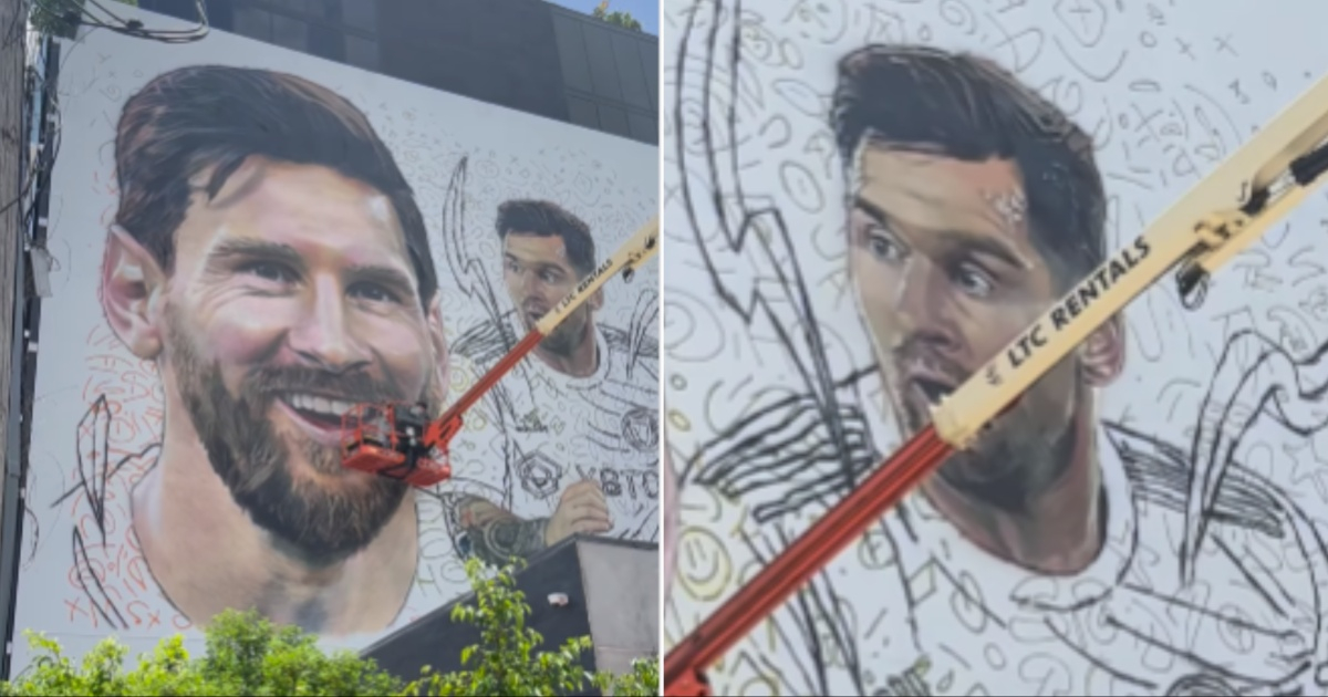 Mural dedicado a Lionel Messi © Instagram / Victoria Beckham
