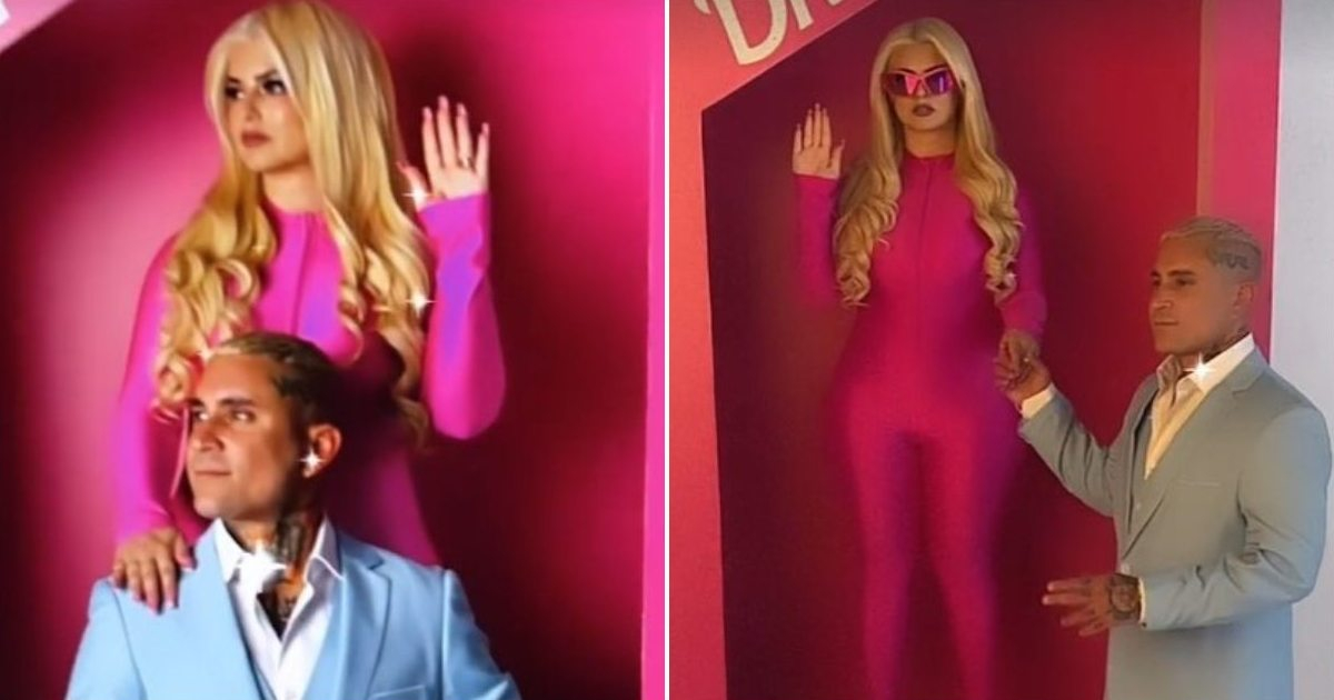 Osmani García y Laura se transforman en Barbie y Ken © Instagram / Osmani García