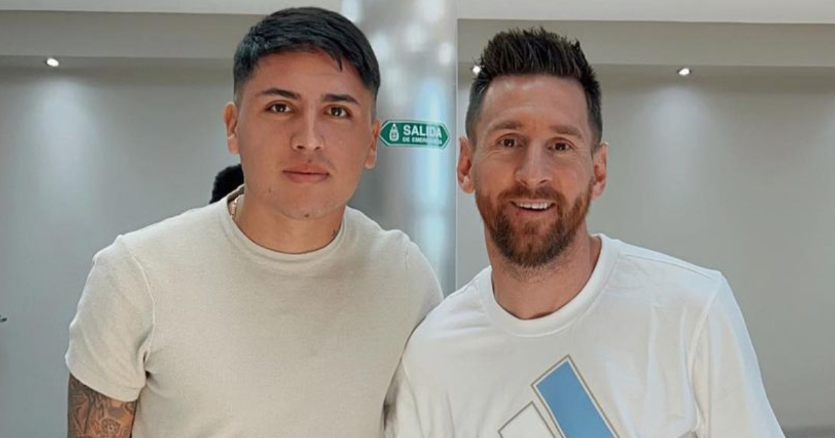 Facundo Farías y Messi en marzo © Instagram / Facundo Farías