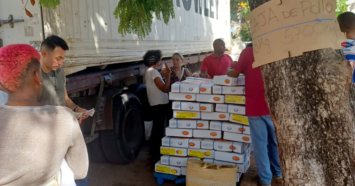 Venta de cajas de pollo en La Habana, directo del contenedor © Facebook / Fernando Ravsberg