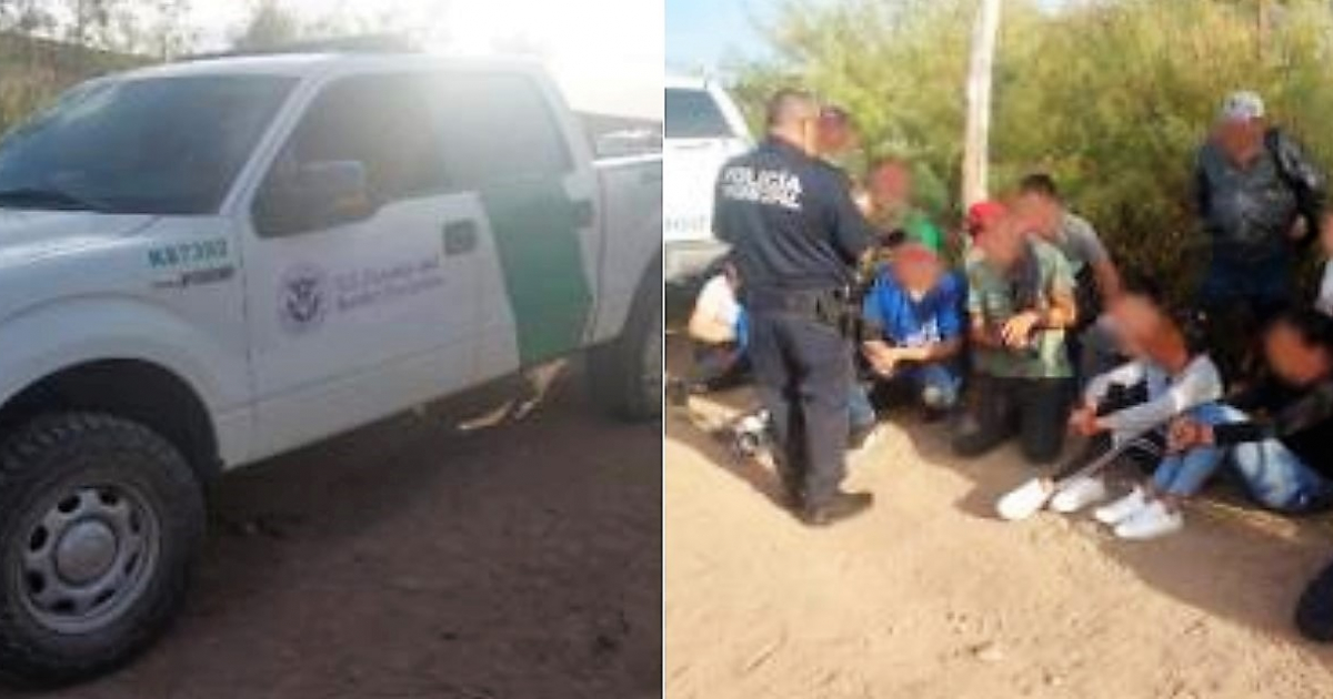 Vehículo clonado y migrantes detenidos en la frontera EE.UU.-México © CBP