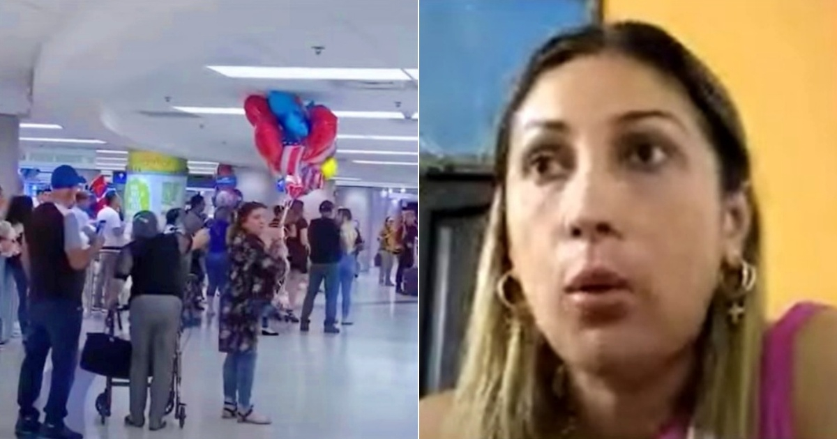 Aeropuerto de Miami (i) y Mujer estafada (d) © Collage Captura de Telemundo 51- Univision