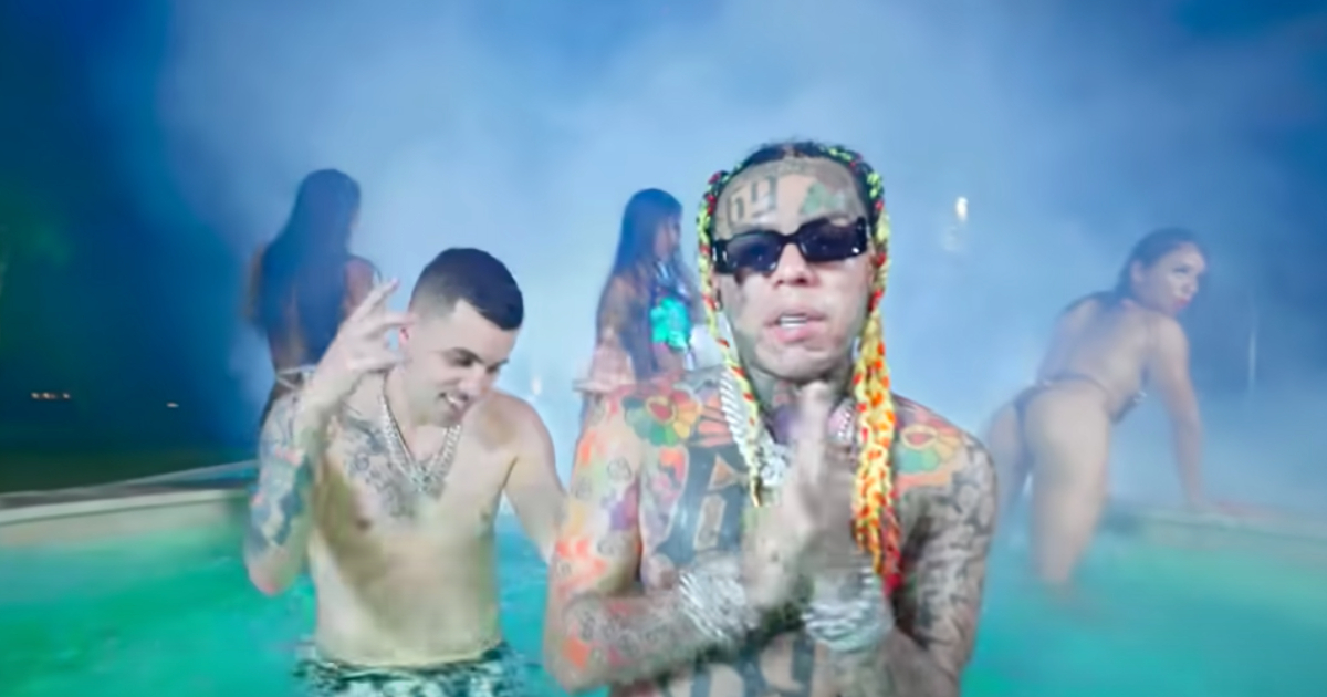 6ix9ine y Lenier en videoclip de "Dueño", protagonizado por Yailin © Youtube / 6ix9ine