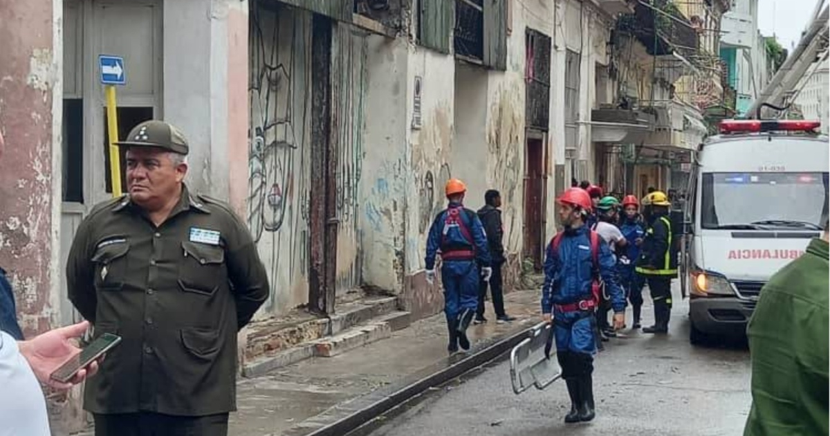 Derrumbe en La Habana © Facebook / Gobierno de La Habana