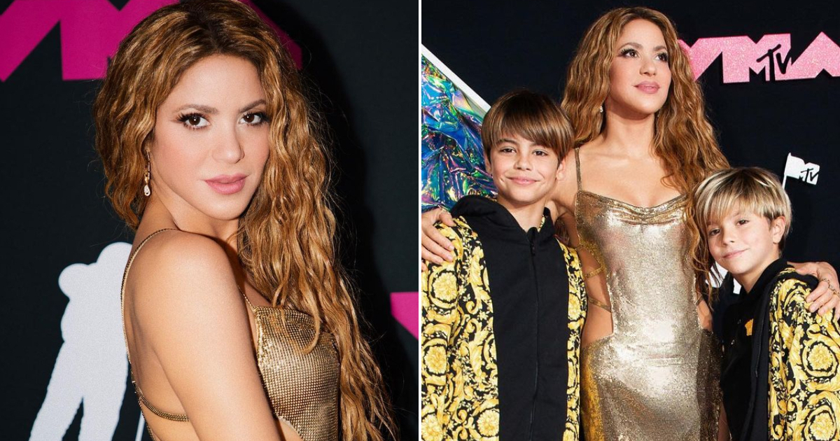 Shakira con sus hijos Milan y Sasha en los VMAs © Instagram / Shakira