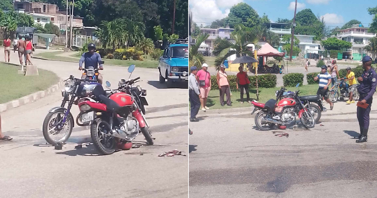 Choque de motos en Santiago de Cuba © Facebook/ACCIDENTES BUSES & CAMIONES por más experiencia y menos víctimas!