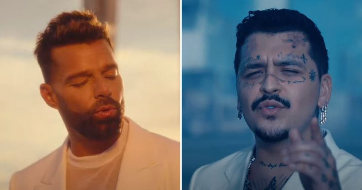 Ricky Martin y Christian Nodal en el videoclip de "Fuego de noche, nieve de día" © Youtube / Ricky Martin