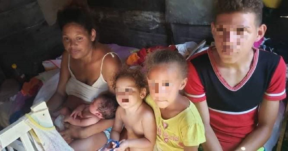 Yudit García Cedeño junto a cuatro de sus hijos © Melisa Aliaga en Facebook/Solidaridad en Bayamo