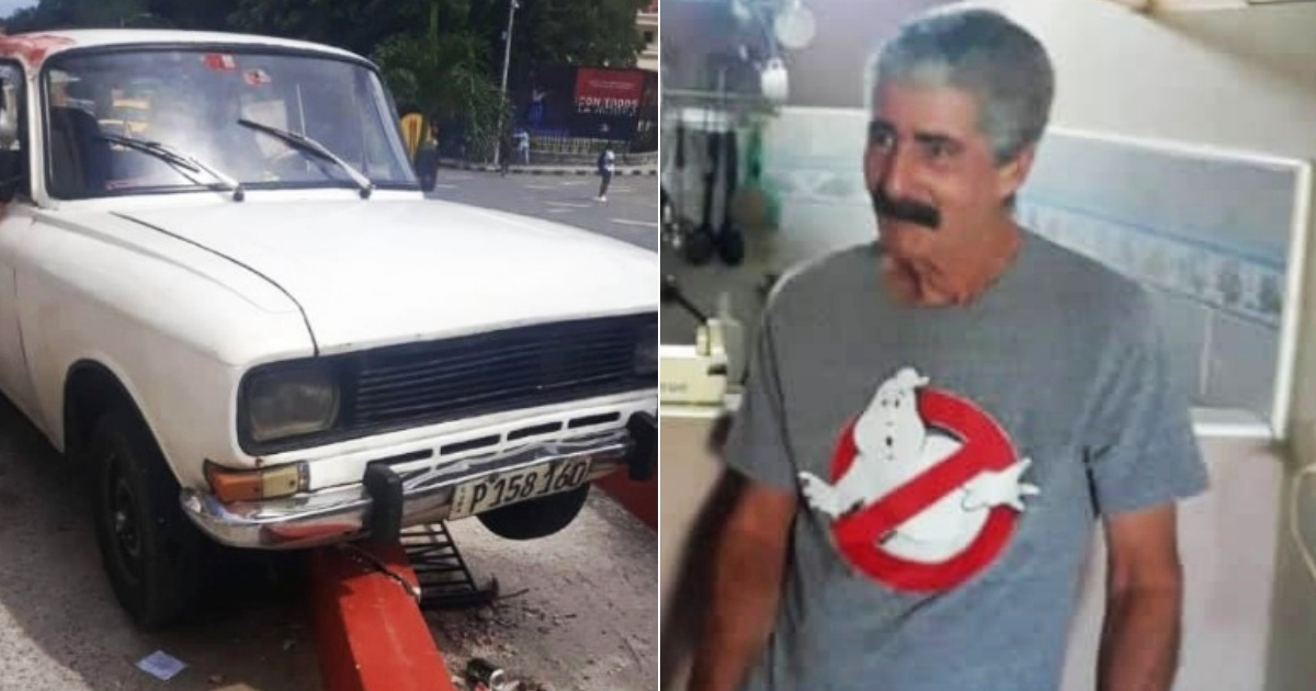 El auto que querían robar los ladrones (i) y La víctima mortal del asalto (d) © Collage Captura de Facebook/Denunciando Crímenes en Cuba