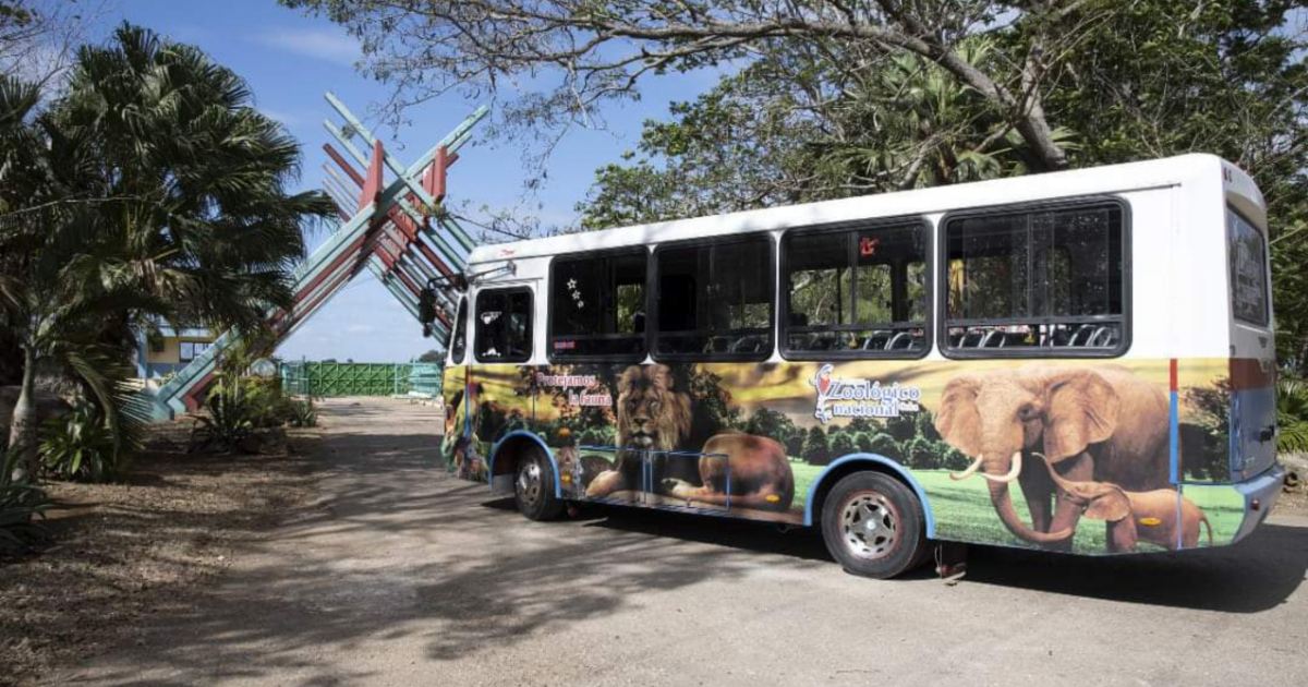 Autobús del servicio de safari © Facebook / Parque Zoológico Nacional de Cuba