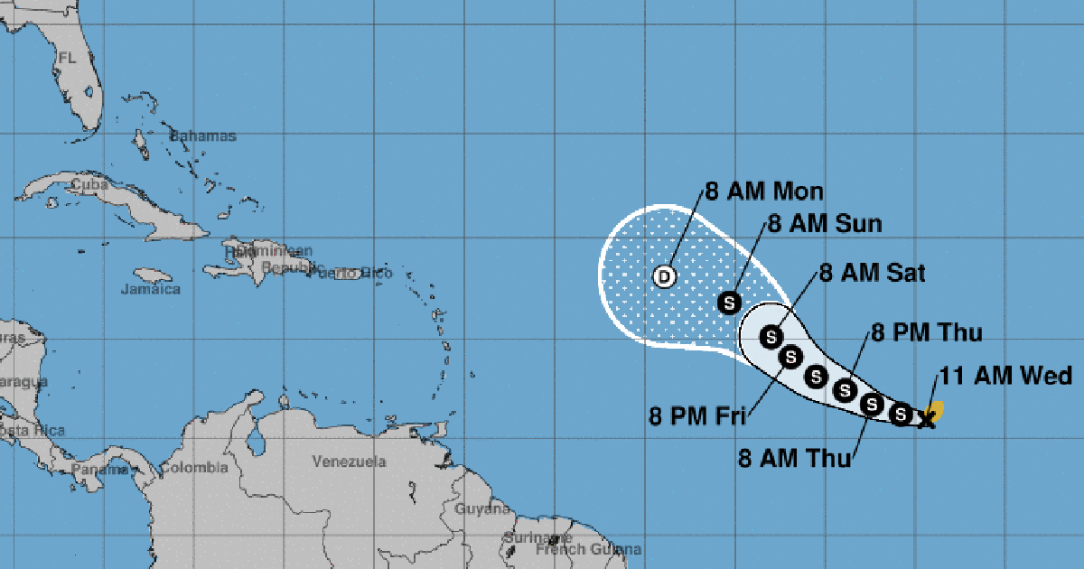 Trayectoria de la tormenta tropical Sean © Centro Nacional de Huracanes de EE.UU. (NHC)