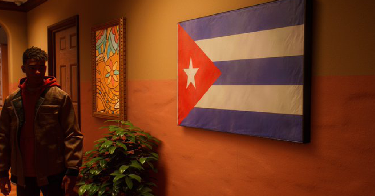 Bandera cubana en juego de Spider-Man 2 © Captura del videojuego