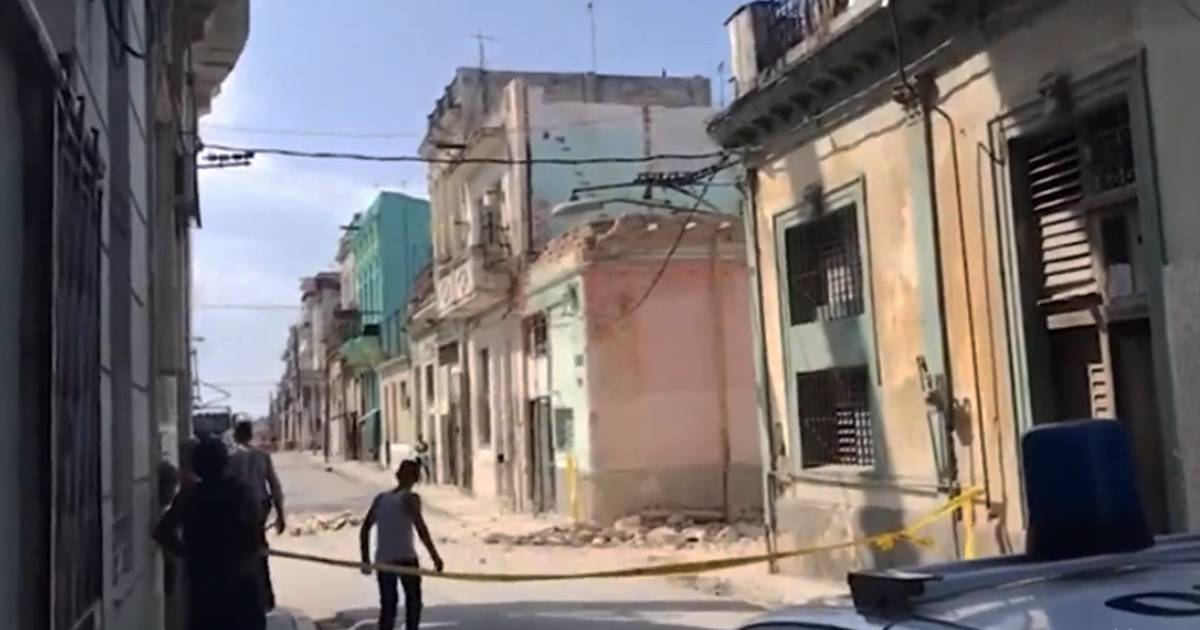 Lugar del derrumbe © Captura de video / CiberCuba