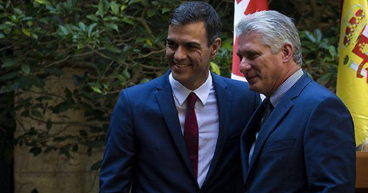 Pedro Sánchez y Miguel Díaz-Canel en 2018 en La Habana (Imagen de Referencia). © Cubadebate