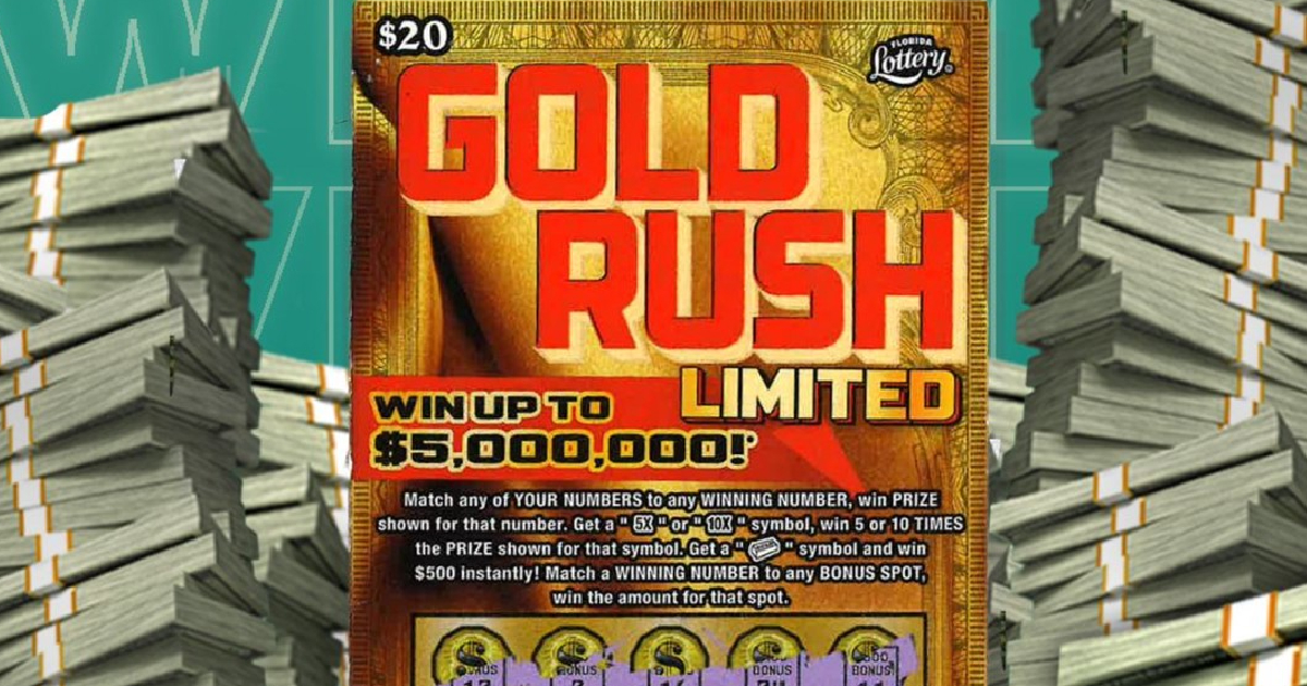 Raspadito de GOLD RUSH LIMITED de $20 (imagen de referencia) © Florida Lottery