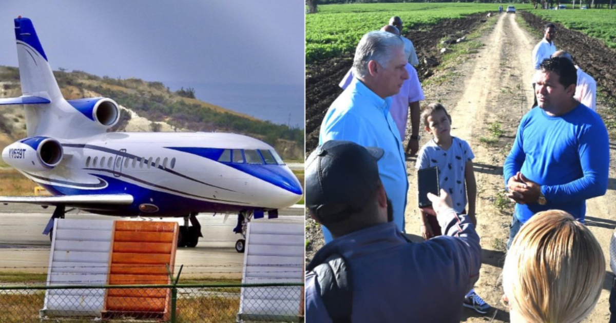 Díaz-Canel llega a Villa Clara en jet privado © Flightradar24 y Presidencia de Cuba