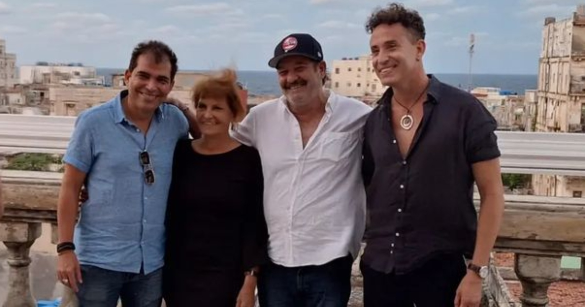 Vladimir Cruz, Mirtha Ibarra, Jorge Perugorría y Joel Angelino © Instagram / Jorge Perugorría