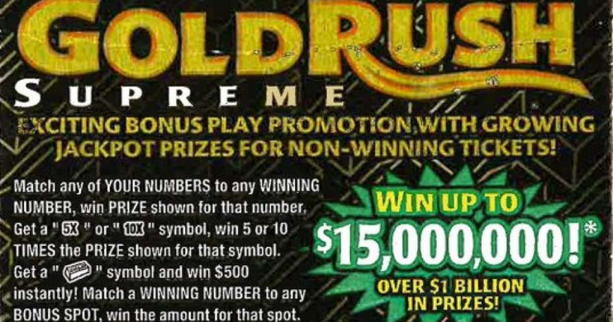 Boleto del juego Billion Dollar Gold Rush Supreme © Florida Lottery / Twitter