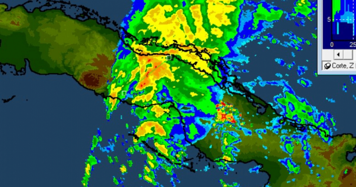 Lluvias sobre la región central de Cuba © Centro de Pronósticos, Insmet / Twitter