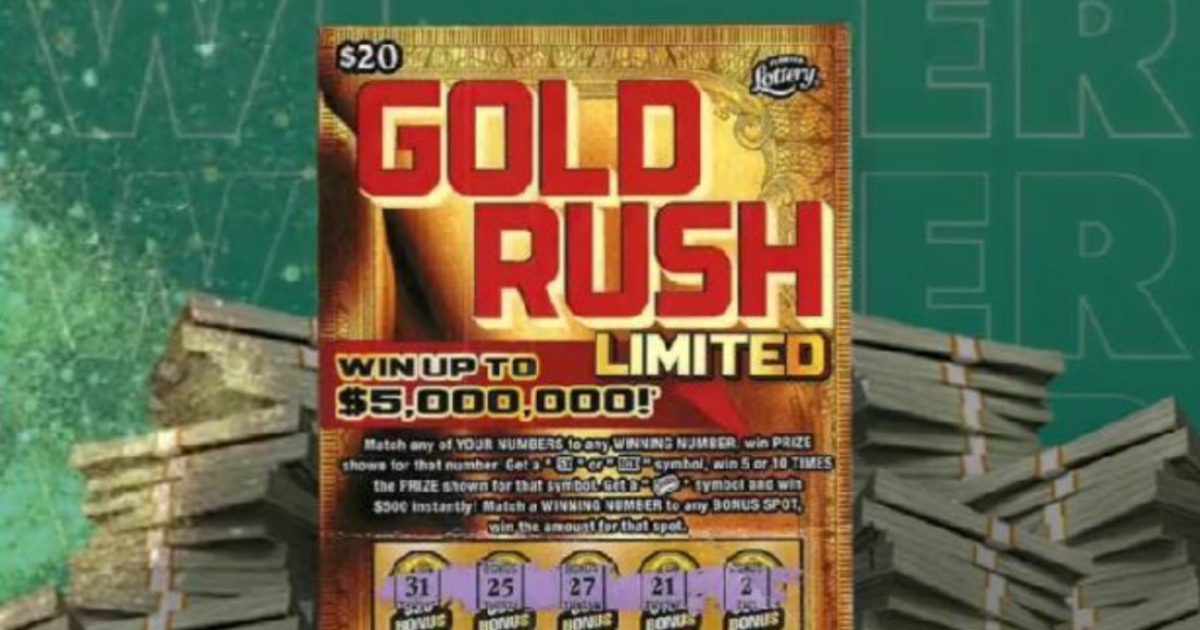 Raspadito de lotería del juego GOLD RUSH LIMITED © Florida Lottery / Twitter