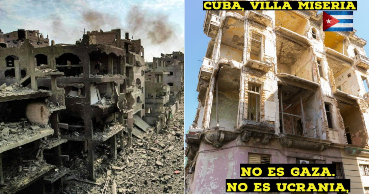 Destrucción en Gaza y en La Habana © X / @DiazCanelB - @todolobuenosiem