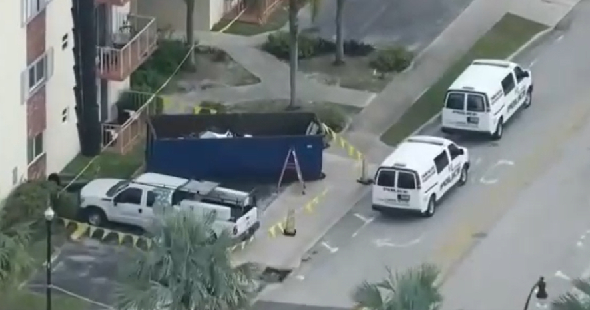 Basurero donde fue encontrado el bebé en Hollywood, Florida © Captura de Video/Local 10 News
