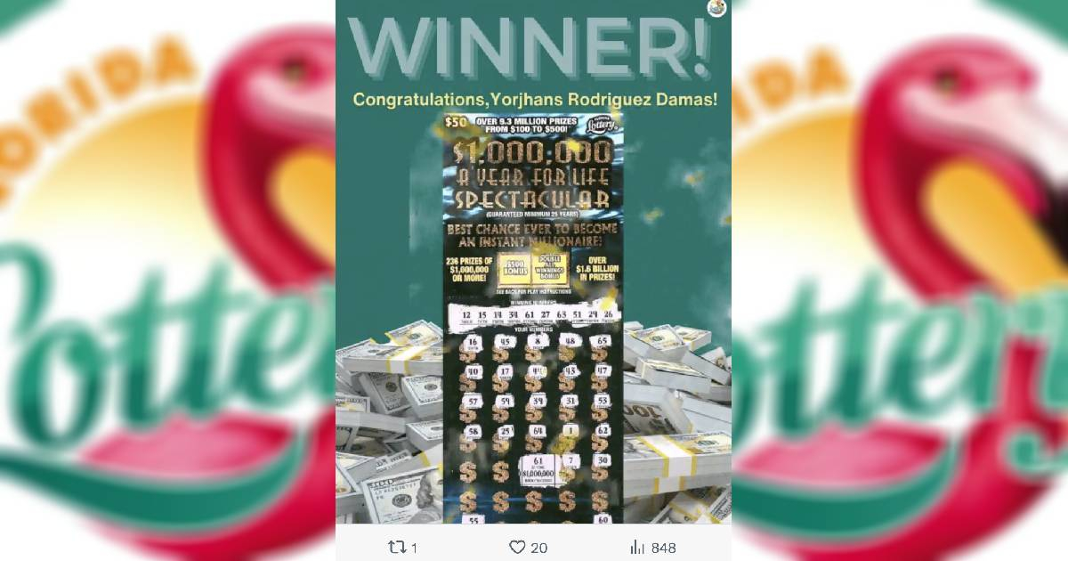 Boleto Ganador © Lotería de Florida/X