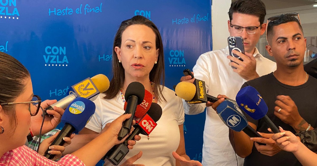 María Corina Machado comparece ante los medios de prensa (Imagen de Referencia) © X/Vente Venezuela
