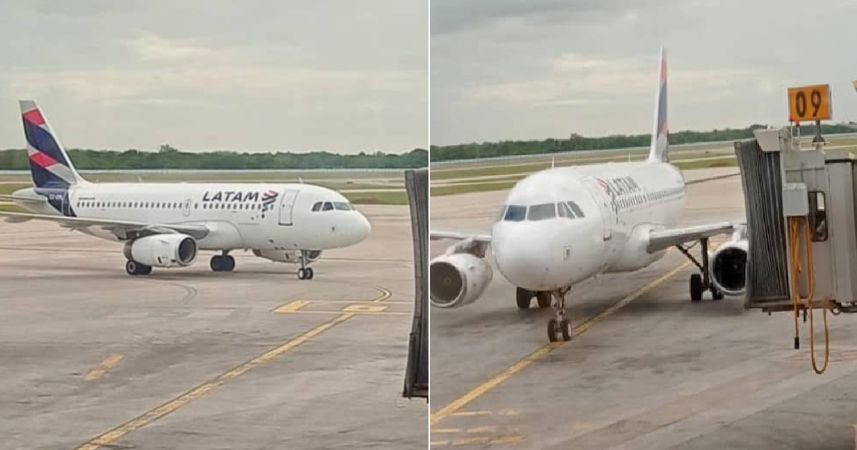 Aerolínea LATAM en su retorno a Cuba en octubre de 2023 © Facebook/Aeropuerto Internacional José Martí