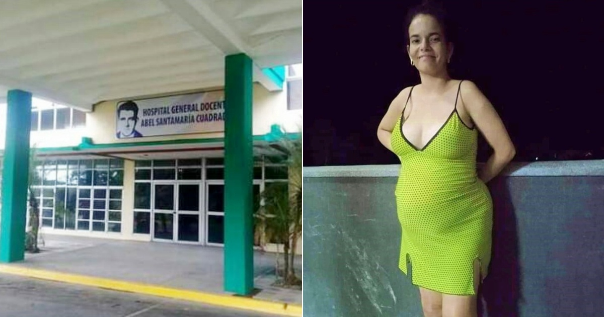 Entrada de Hospital General Docente Abel Santamaría Cuadrado (i) y Joven cubana víctima de violencia ginecobstétrica (d) © Facebook/Dirección Provincial de Salud, Pinar del Río - Redes sociales